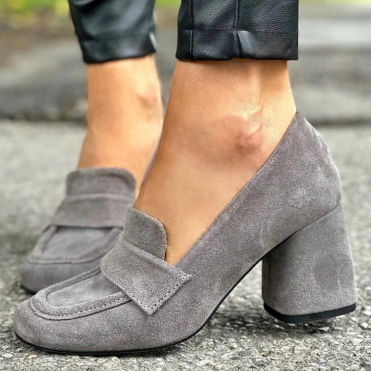 Block-Heel Loafers