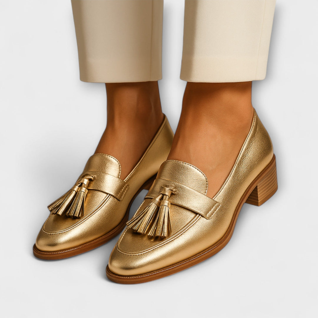 Celeste Luxe Golden Loafers