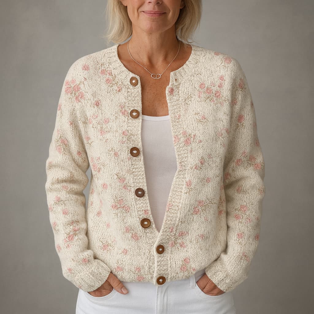 Charlotte | Floral Rose Cardigan Sweater