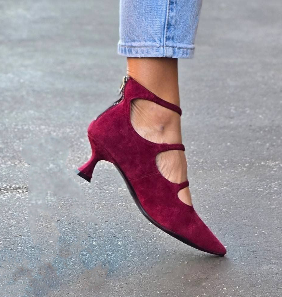 Strappy Low-Heel Pumps
