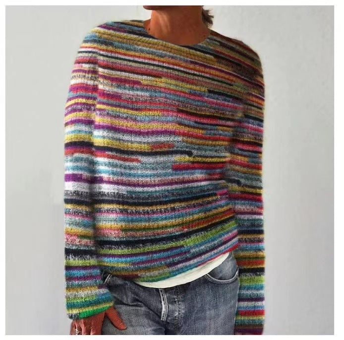 Carola Patterned Knit Pullover Sweater