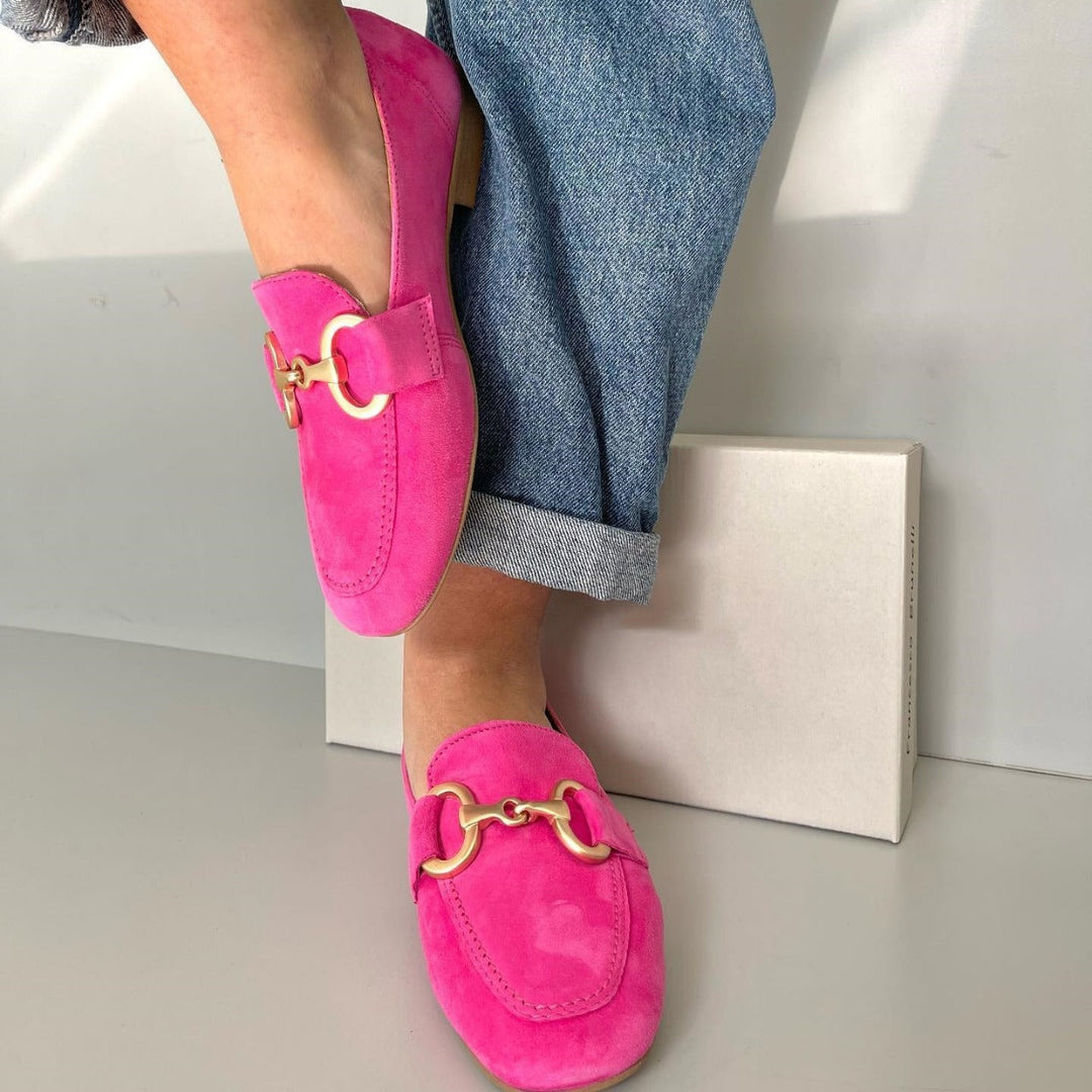 Elegant Gold-Accent Loafers