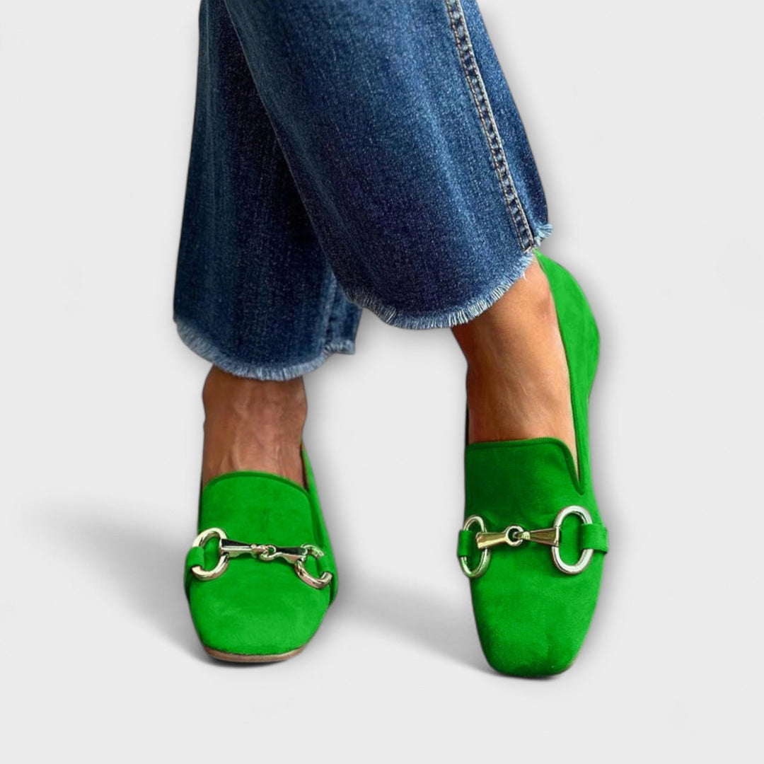 Taliah Square Toe Buckle Loafers