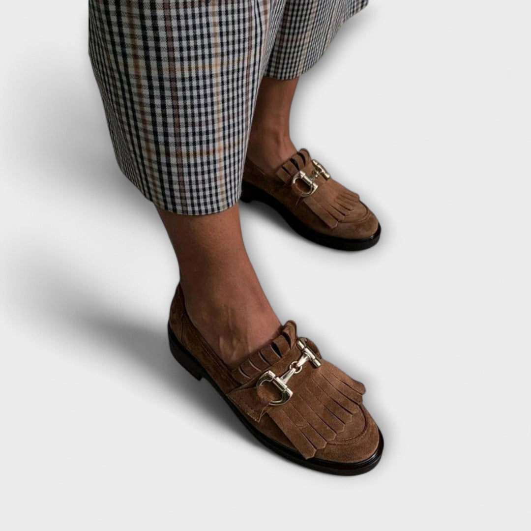 Fleur Round Toe Brown Loafers