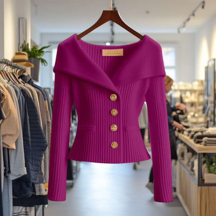 Lexie Bold Button-Front Sweater Jacket