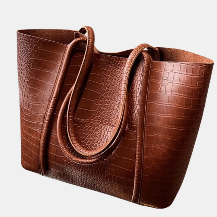 Sophia Croc Leather Shoulder Bag