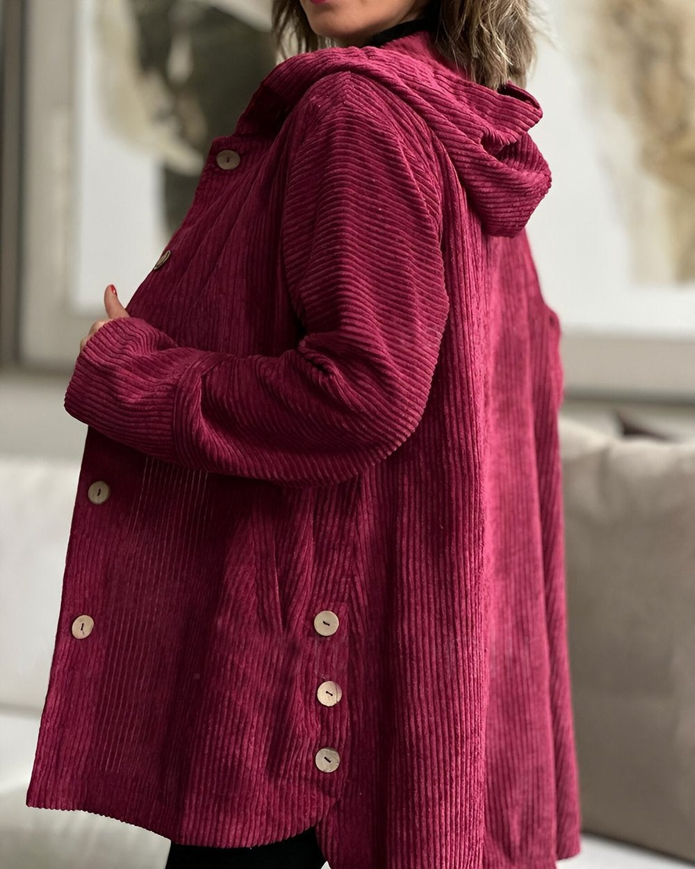 Cordia - Comfortable Hooded Corduroy Jacket