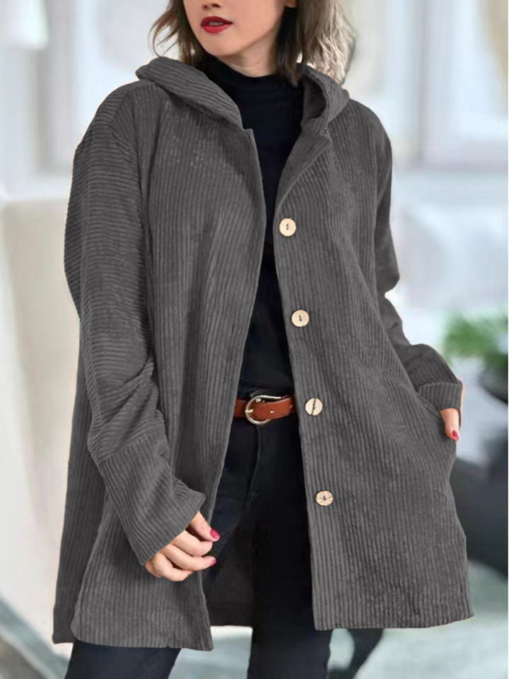 Cordia - Comfortable Hooded Corduroy Jacket