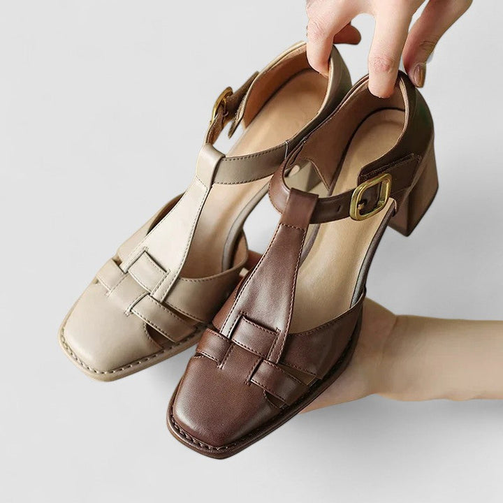 Scarlett Orthopedic Block Heels with T-Strap