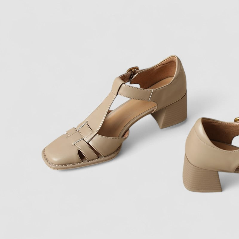Scarlett Orthopedic Block Heels with T-Strap