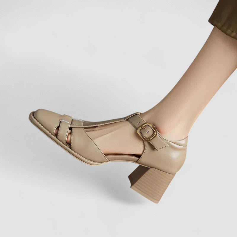 Scarlett Orthopedic Block Heels with T-Strap