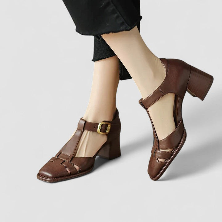 Scarlett Orthopedic Block Heels with T-Strap