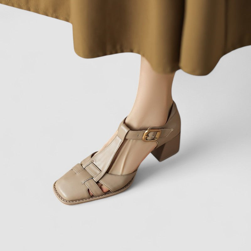 Scarlett Orthopedic Block Heels with T-Strap