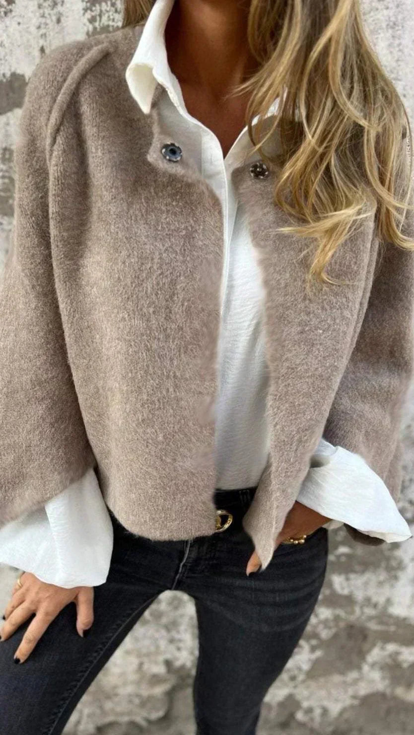 Amalia Long-Sleeve Wool Cardigan