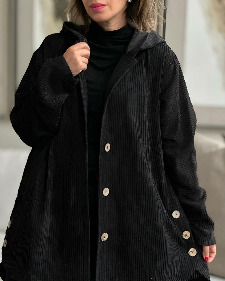 Cordia - Comfortable Hooded Corduroy Jacket