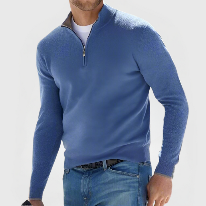 Renzino Chic Zip-Front Sweater