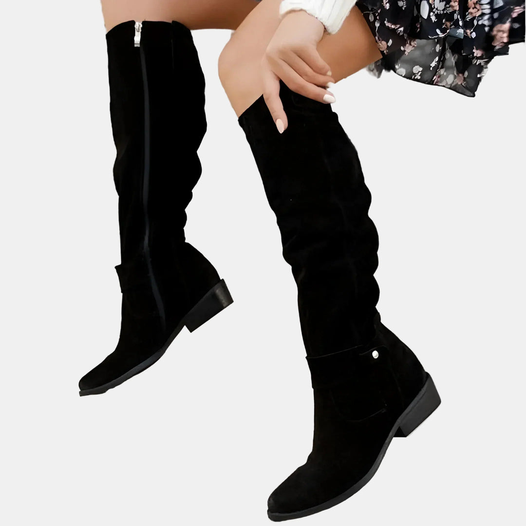 Avery Low-Heeled Suede Boots