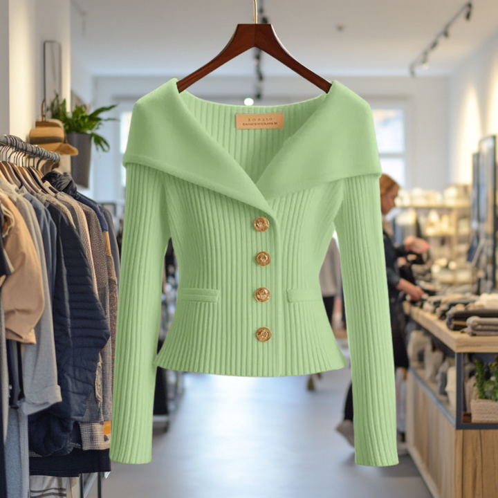 Lexie Bold Button-Front Sweater Jacket