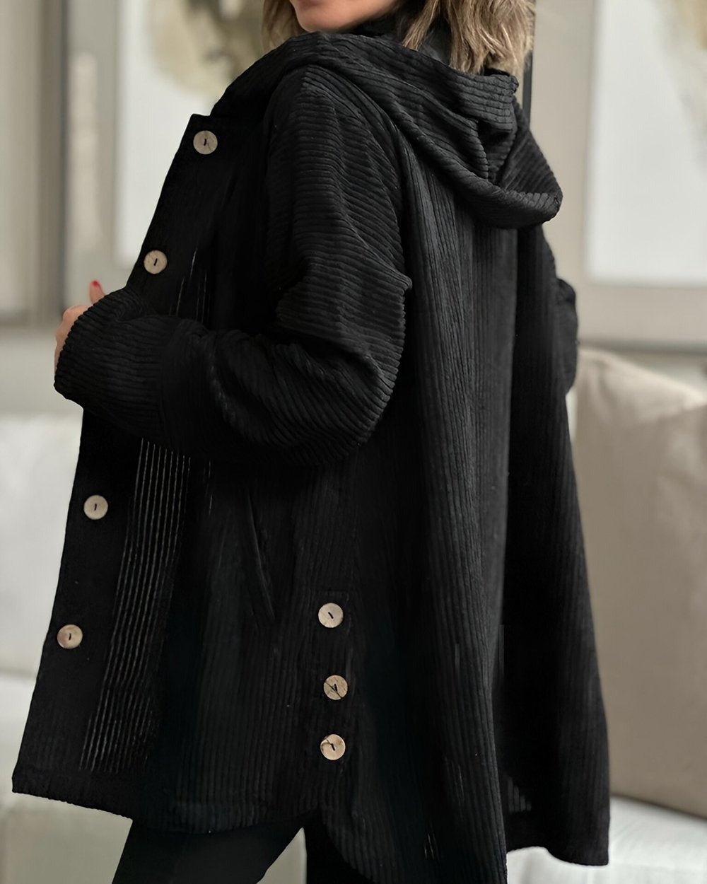 Cordia - Comfortable Hooded Corduroy Jacket