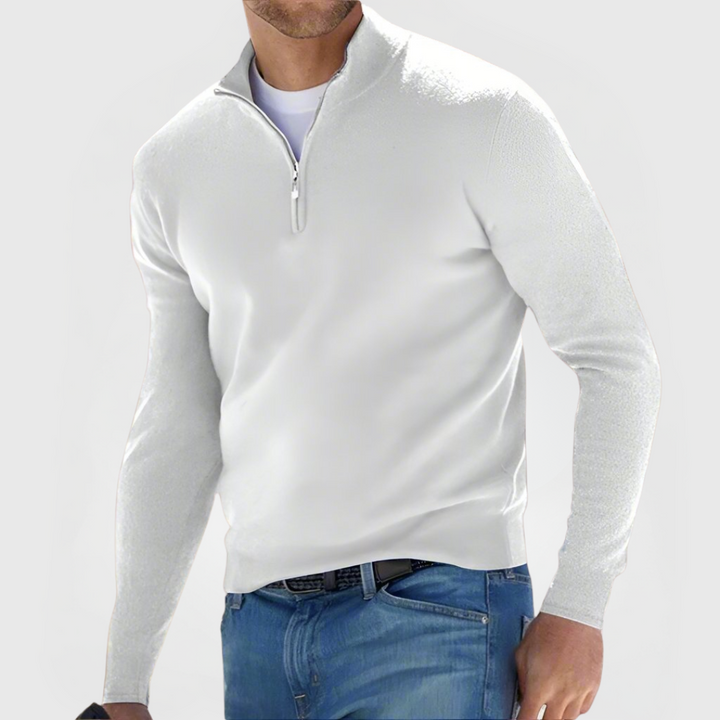 Renzino Chic Zip-Front Sweater