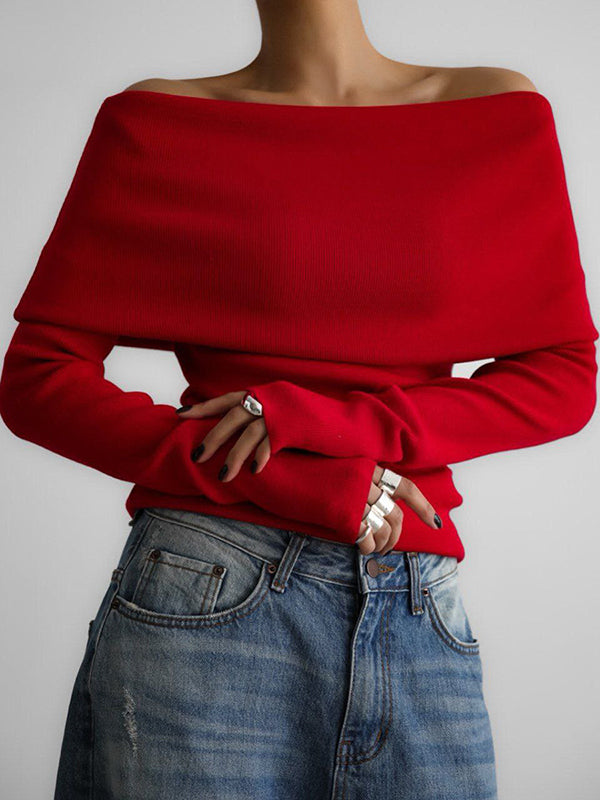 Erica Elegant Off-Shoulder Sweater