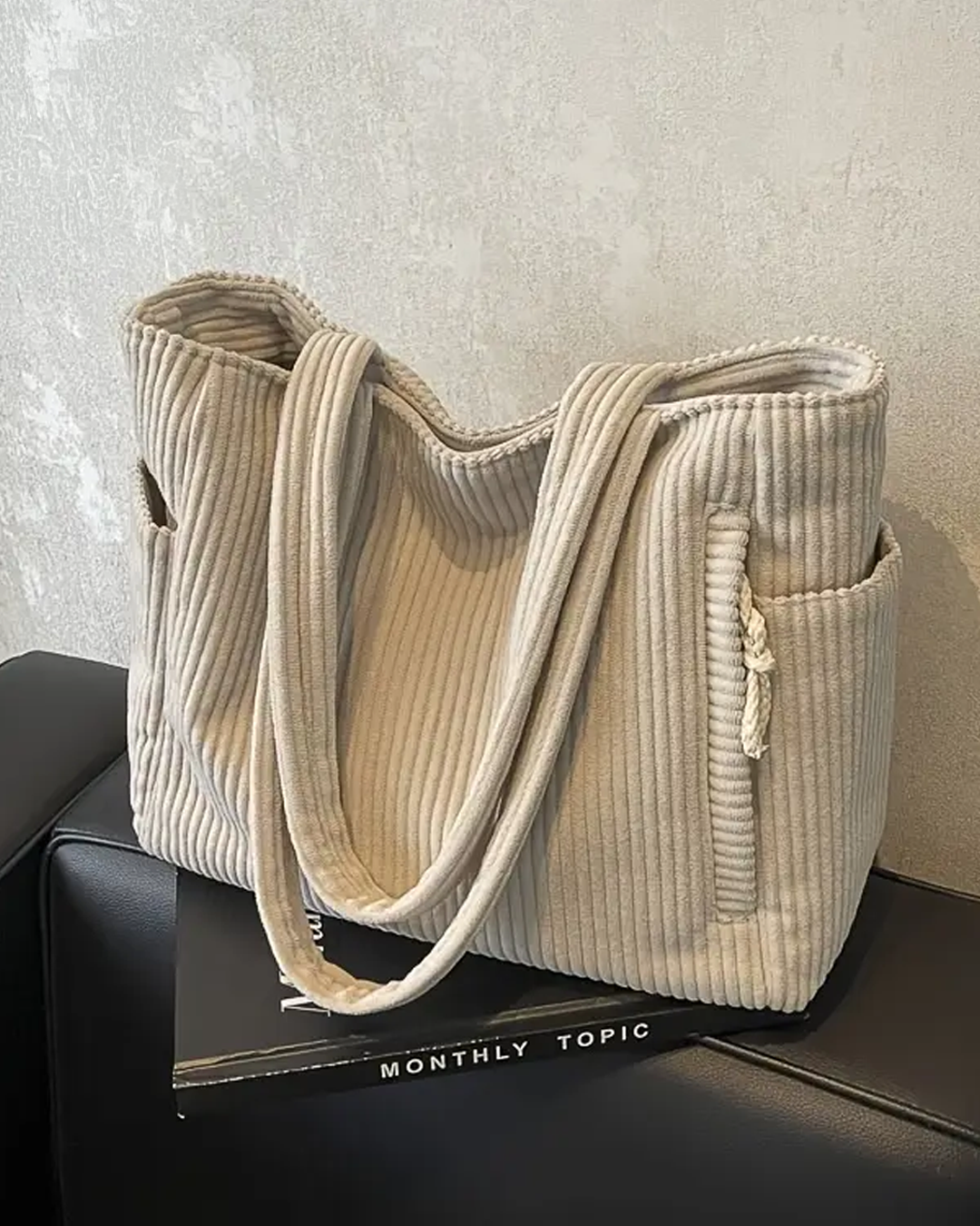 Tilda Drwastring Ribbed Tote Bag