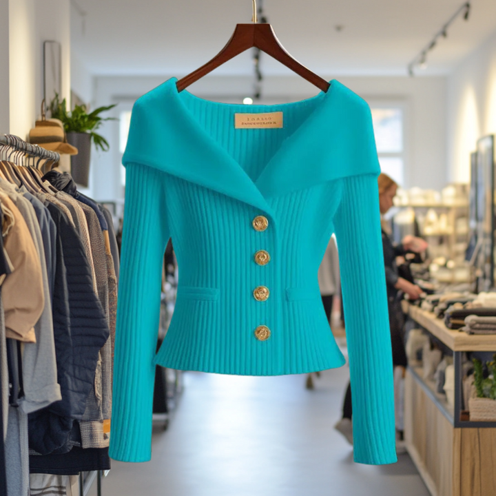 Lexie Bold Button-Front Sweater Jacket