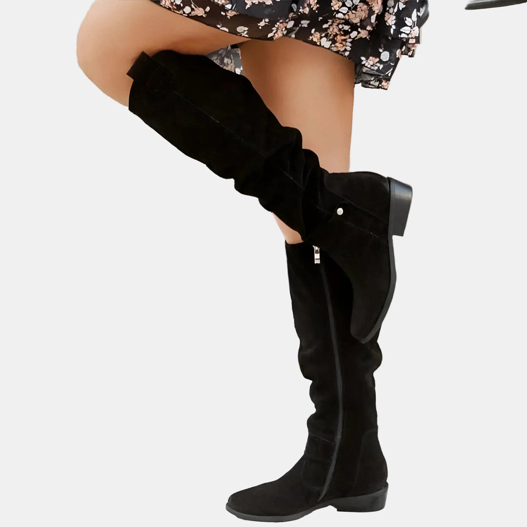 Avery Low-Heeled Suede Boots