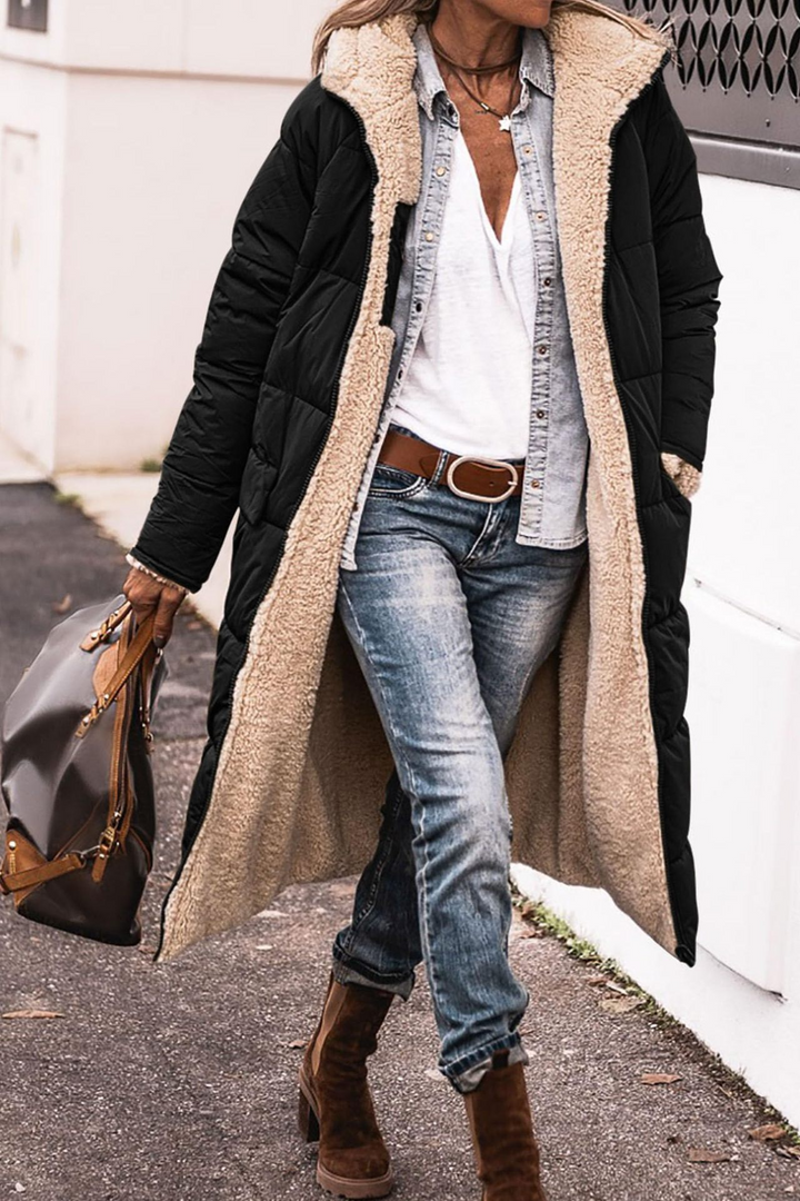 Johna Reversible Sherpa Coat Luxe
