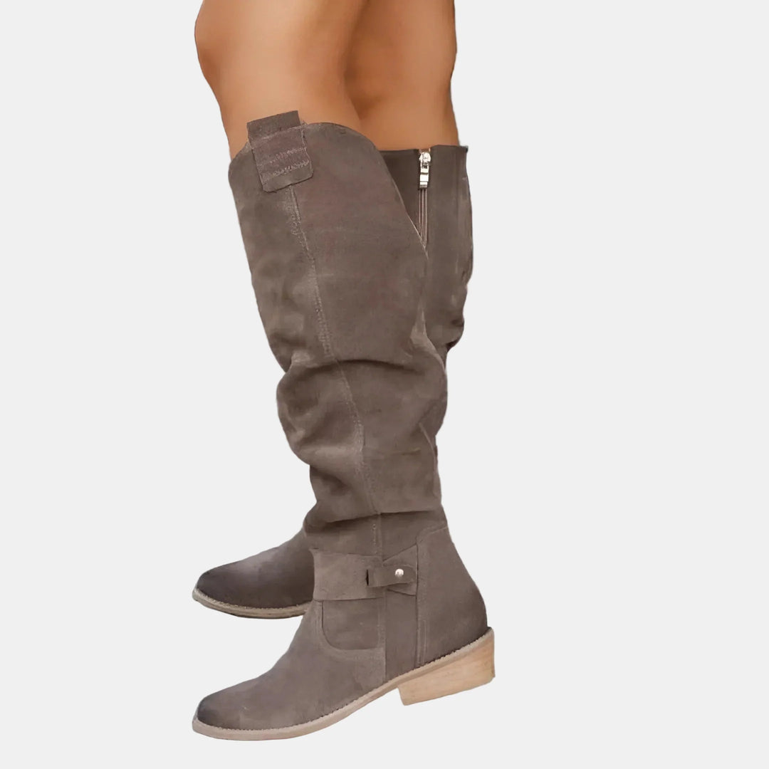 Avery Low-Heeled Suede Boots