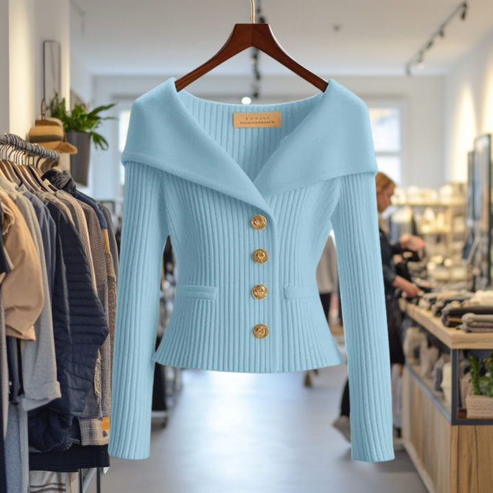 Lexie Bold Button-Front Sweater Jacket