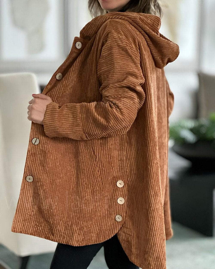 Cordia - Comfortable Hooded Corduroy Jacket