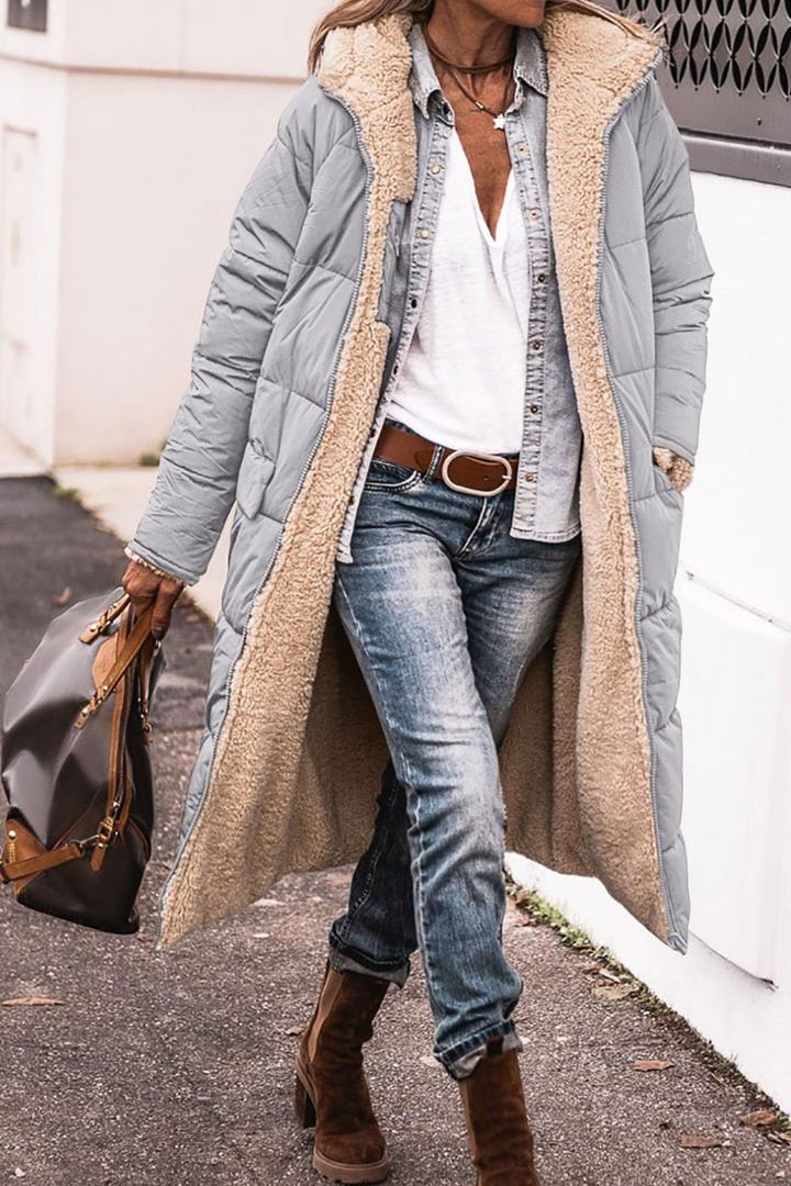 Johna Reversible Sherpa Coat Luxe