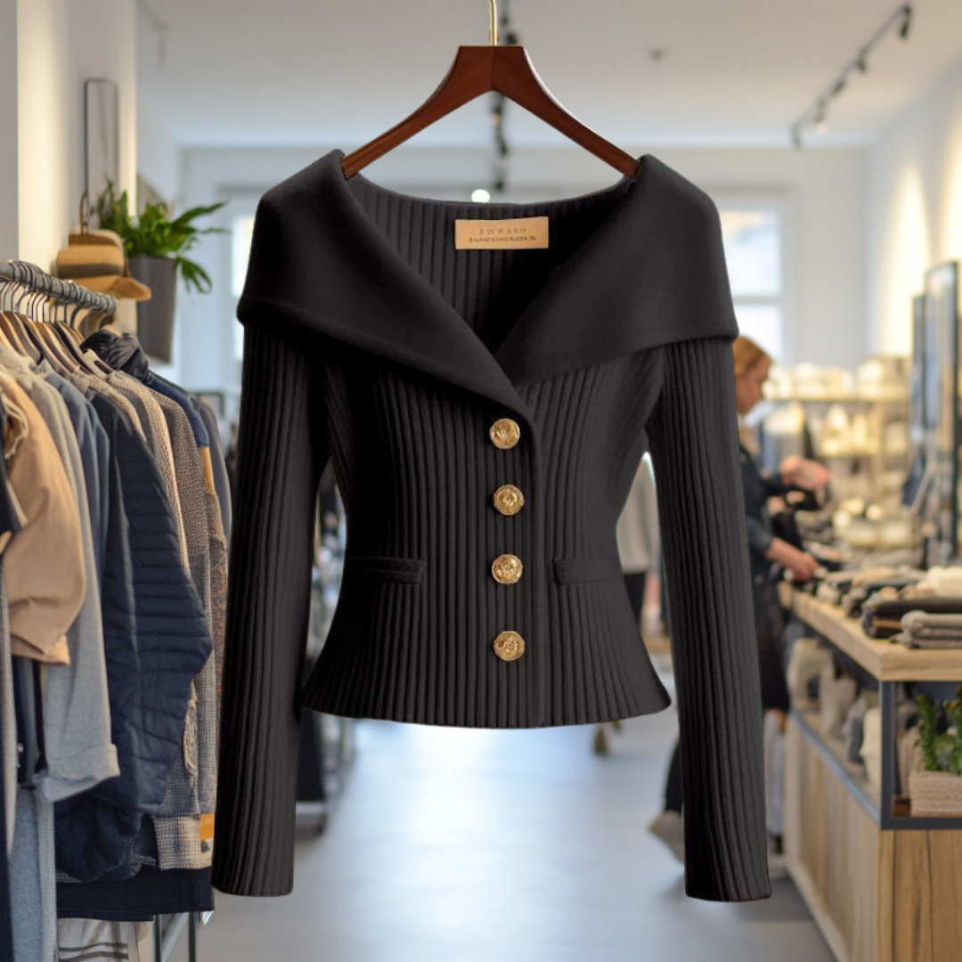 Lexie Bold Button-Front Sweater Jacket