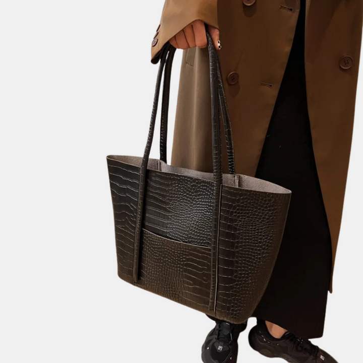 Sophia Croc Leather Shoulder Bag