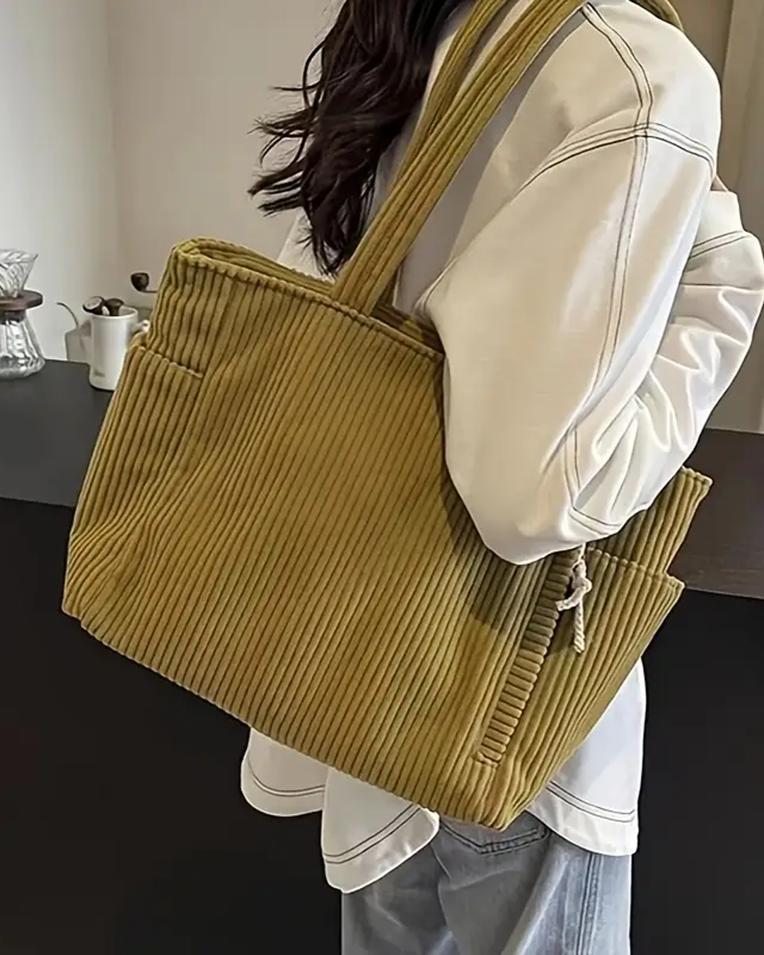 Tilda Drwastring Ribbed Tote Bag