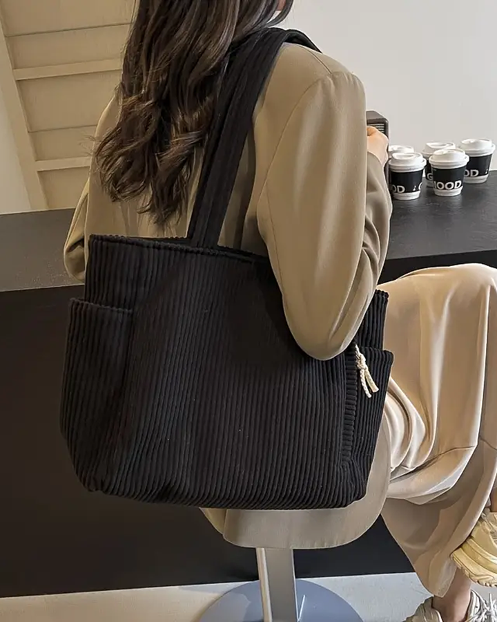 Tilda Drwastring Ribbed Tote Bag