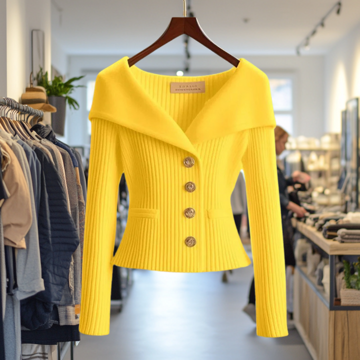 Lexie Bold Button-Front Sweater Jacket