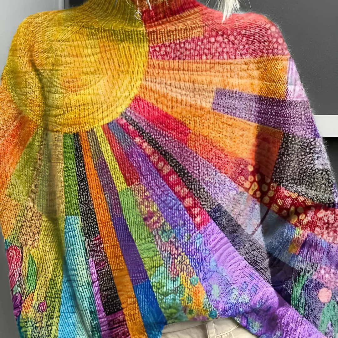 Verona Bold High-Neck Knit Pullover
