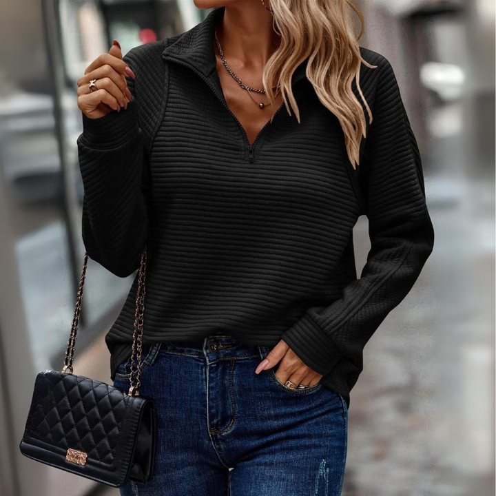 Suzanne Detailed Half-Zip Pullover