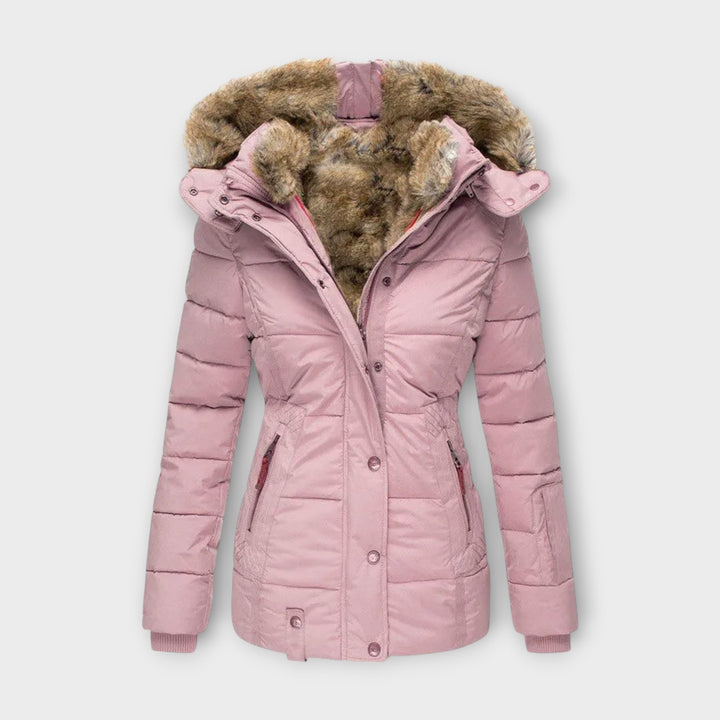 Emine Plush Faux Fur Lined Coat