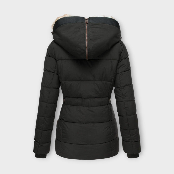 Emine Plush Faux Fur Lined Coat