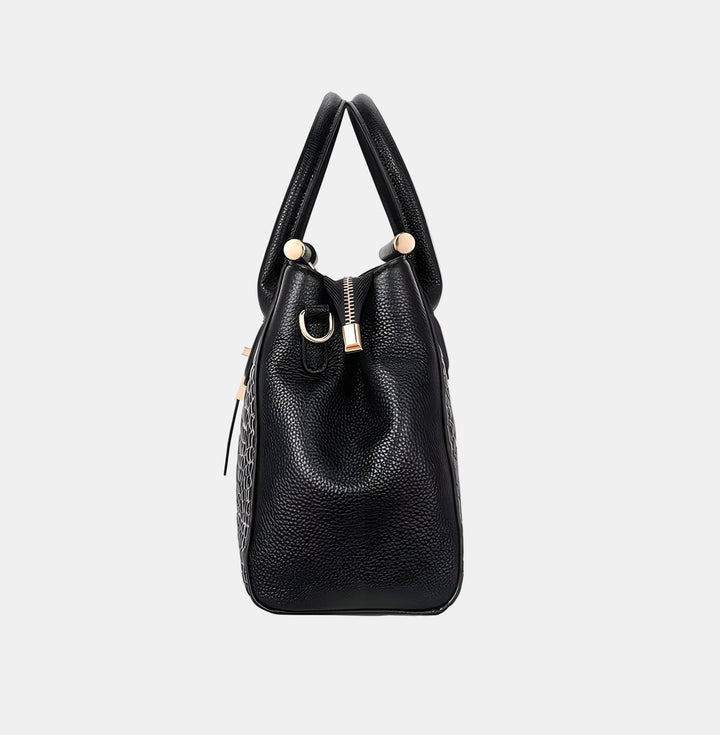 Evelina Croc-Embossed Handbag