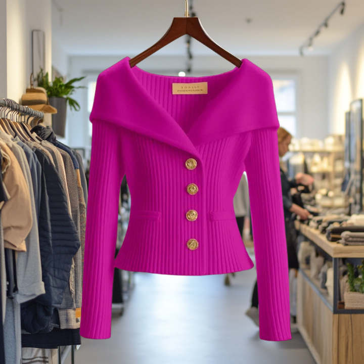 Lexie Bold Button-Front Sweater Jacket