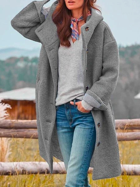 Audrey Cozy Button-Front Outdoor Jacket