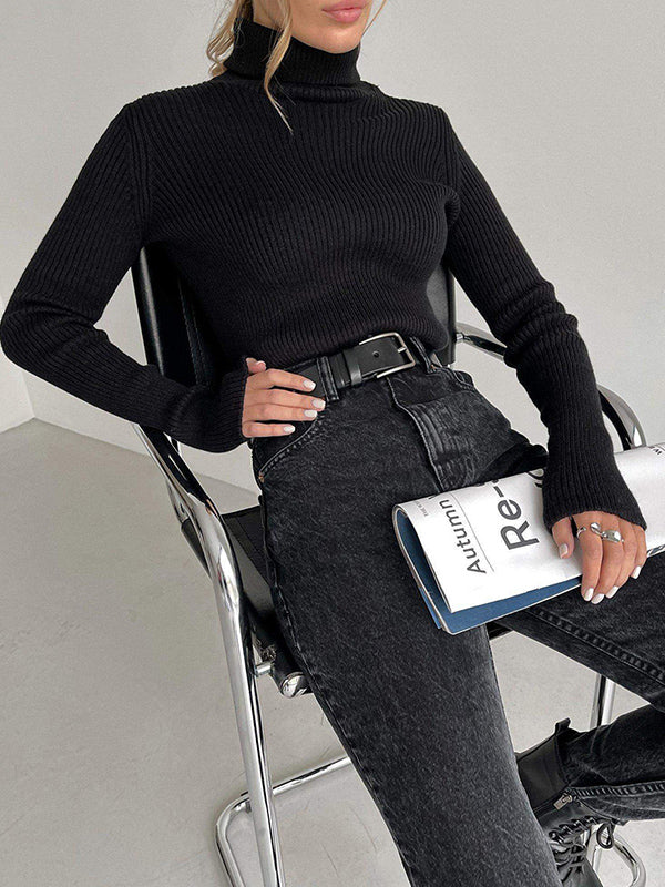 Celeste Ribbed Turtleneck Sweater