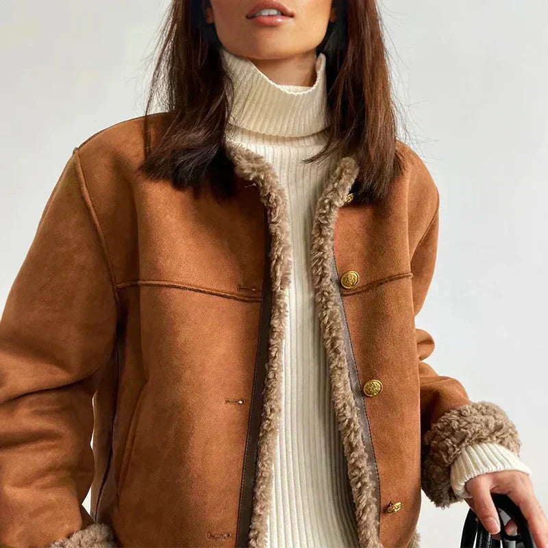 Rosalie | Sheepskin Jacket with Button Detail