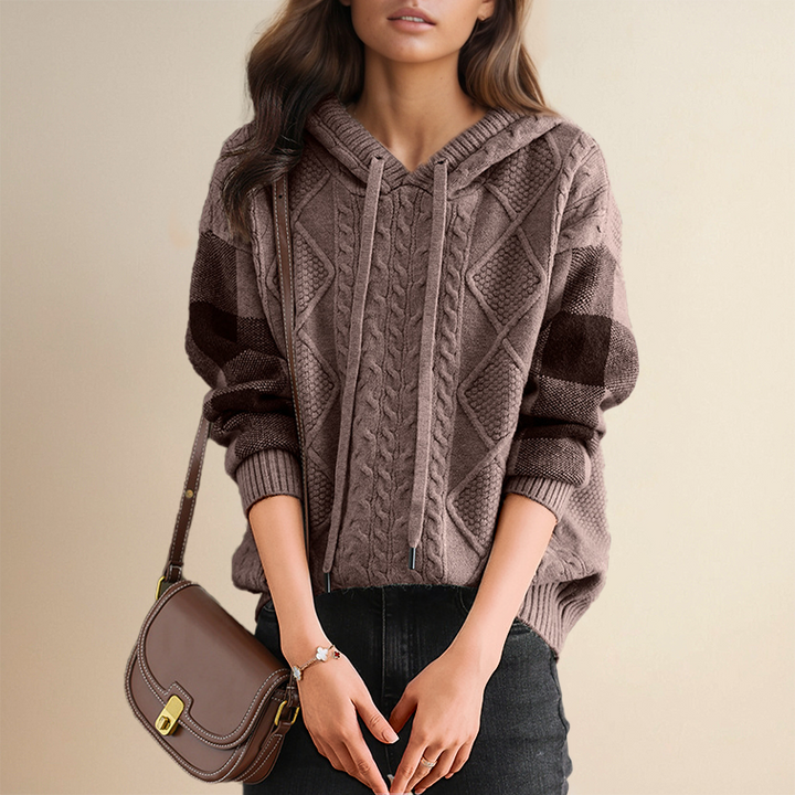 Emily Cozy Cable Knit Hoodie