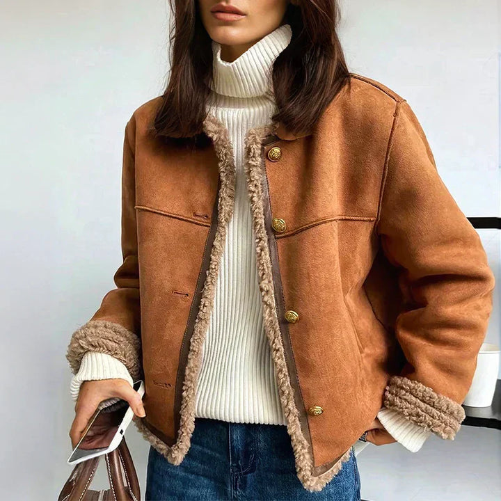 Rosalie | Sheepskin Jacket with Button Detail