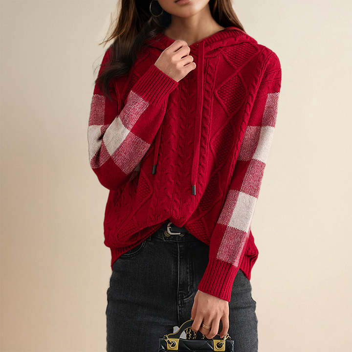 Emily Cozy Cable Knit Hoodie